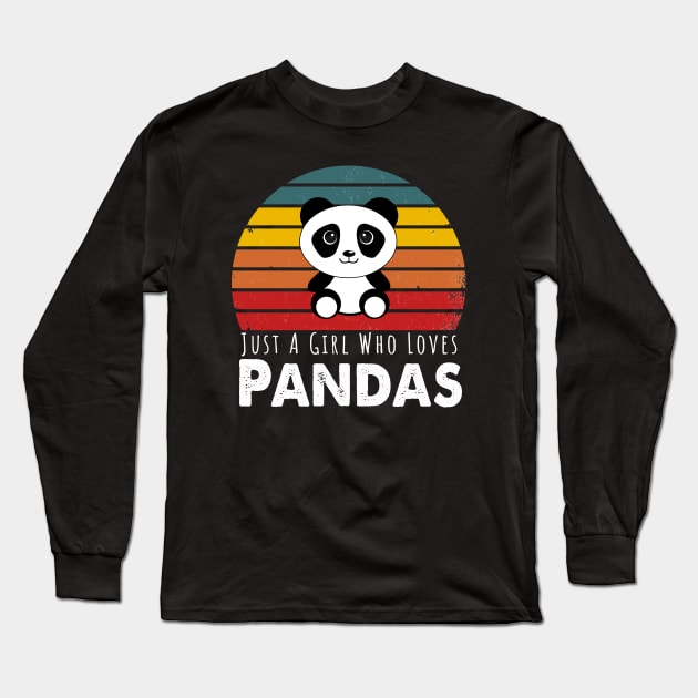 Just A Girl Who Loves Pandas Long Sleeve T-Shirt by Happysphinx